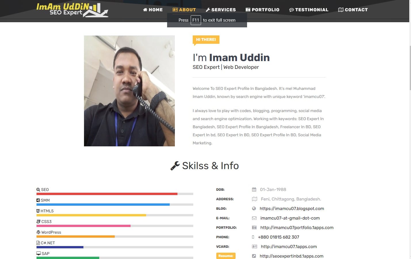 SEO Expert and Local SEO Expert In BD, Imam Uddin. 